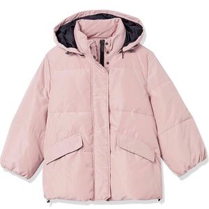 XS Pink NWOT Lark & Ro Womens Pink Soft Fabric Puffer Jacket Winter Fall Hooded